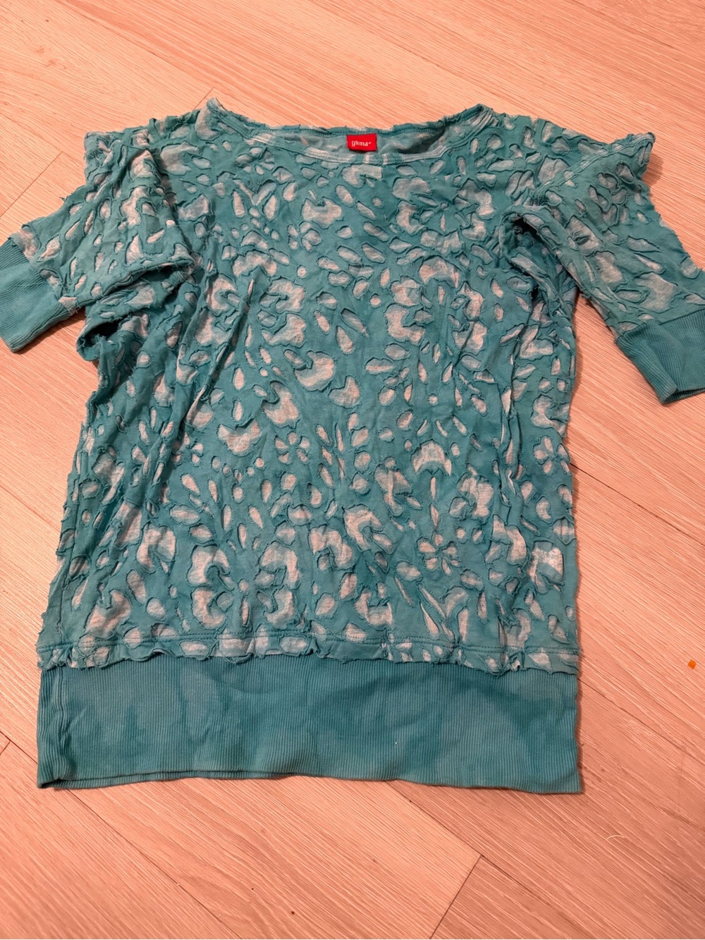 Brighton Teal Short Sleeve Cutout Sweater - Brighton